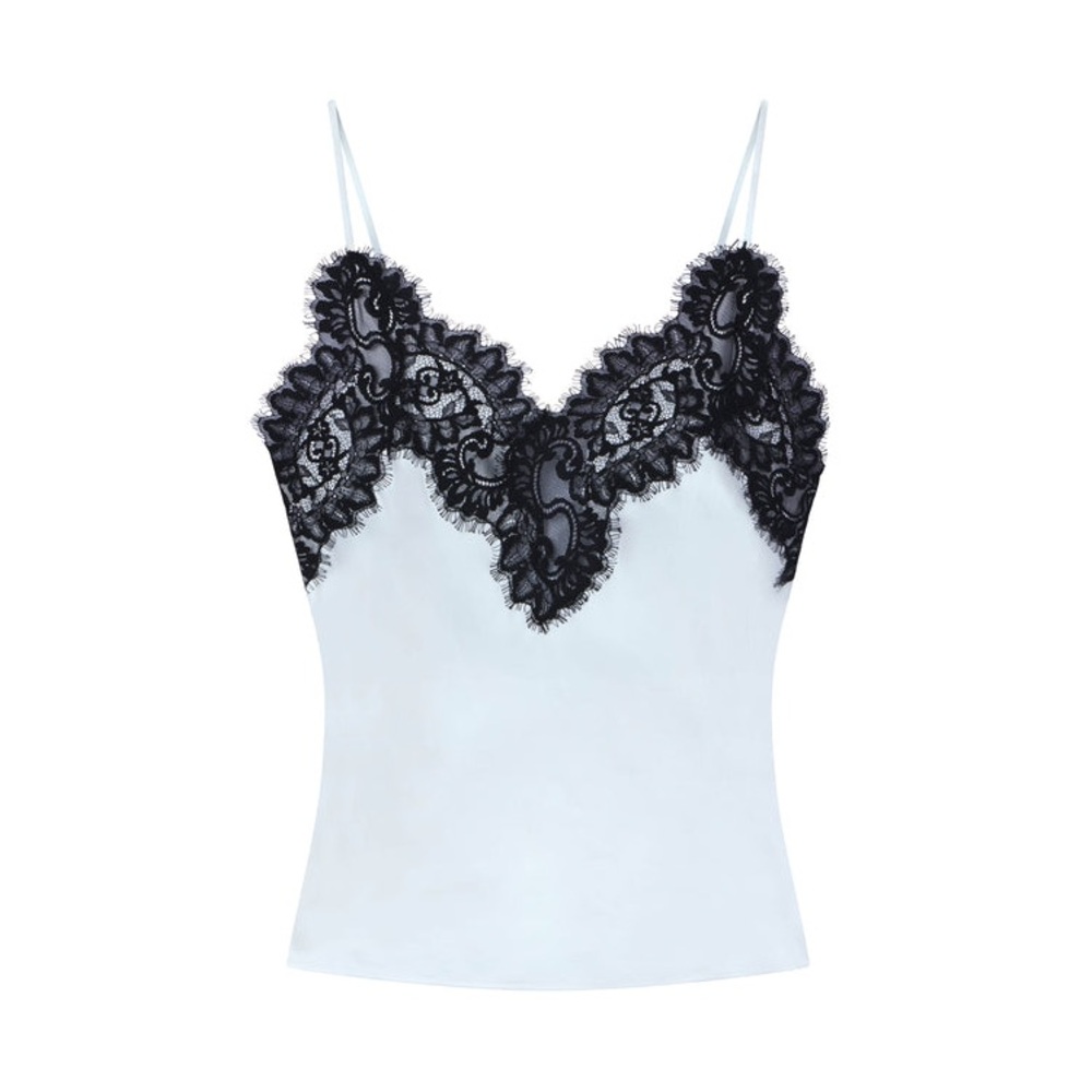 A.L.C Lennon Satin And Lace Camisole Top Cascade Size Medium
